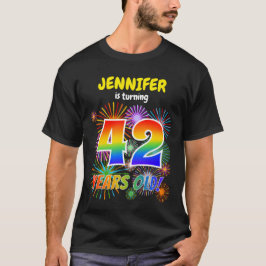 Camiseta Fuegos artificiales divertidos, lucir arcoiris "42
