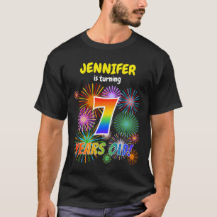 Camiseta Fuegos artificiales divertidos, luto arcoiris "7",