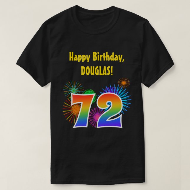 Camiseta Fuegos artificiales divertidos + Patrón Arcoiris " (Diseño del anverso)