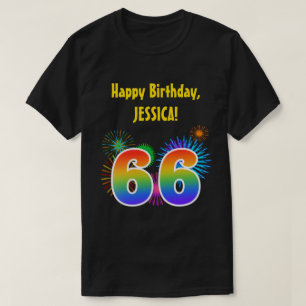 Camiseta Fuegos artificiales divertidos + Patrón Arcoiris "