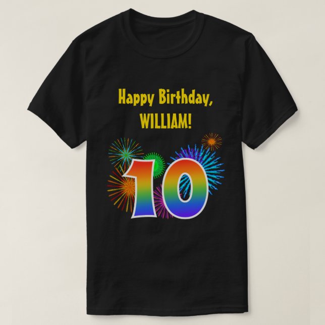 Camiseta Fuegos artificiales divertidos + Patrón Arcoiris " (Diseño del anverso)