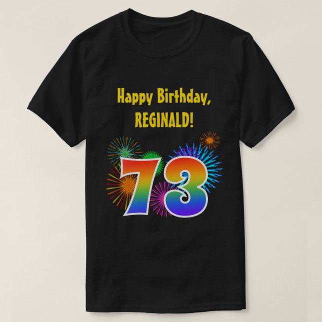 Camiseta Fuegos artificiales divertidos + Patrón Arcoiris " (Diseño del anverso)