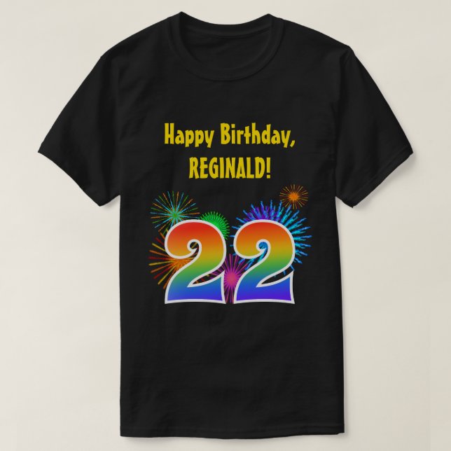 Camiseta Fuegos artificiales divertidos + Patrón Arcoiris " (Diseño del anverso)