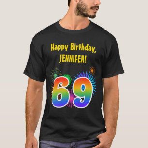 Camiseta Fuegos Artificiales Divertidos + Patrón de Arcoíri