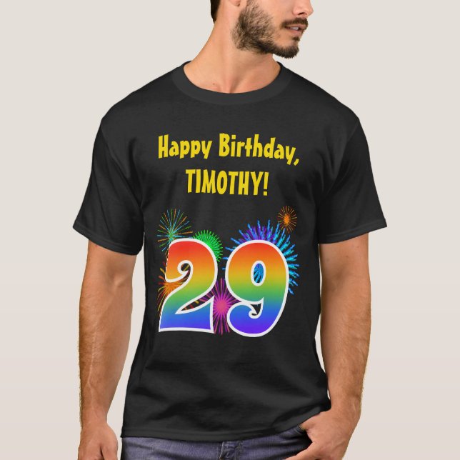 Camiseta Fuegos artificiales divertidos + Rainbow Pattern " (Anverso)