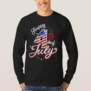 Camiseta Fuegos artificiales Feliz 4 de julio bandera de EE