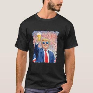 Camiseta Fuegos artificiales Funny Trump Patriótico Estadou