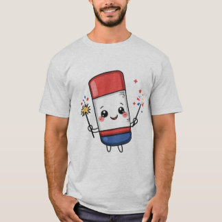 Camiseta Fuegos Artificiales Kawaii 4 de Julio
