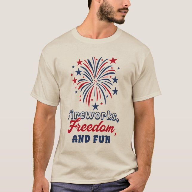 Camiseta Fuegos artificiales Libertad y Diversión (Anverso)