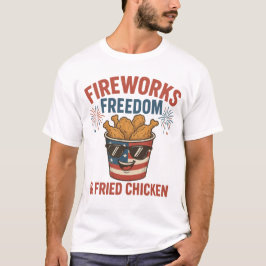 Camiseta Fuegos artificiales Libertad y pollo frito, Fundid