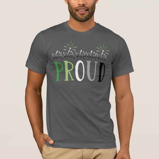 Camiseta Fuegos Artificiales Orgullosos Arománticos (Anverso)