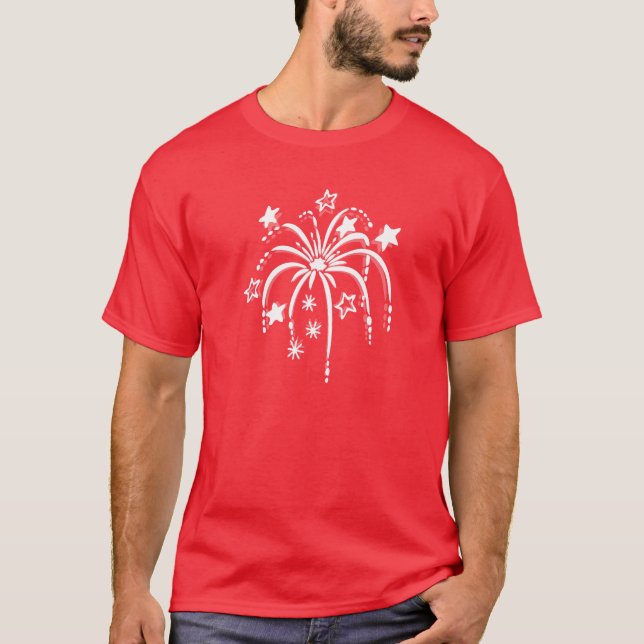 Camiseta Fuegos artificiales Patrióticos 4 de julio Camiset (Anverso)