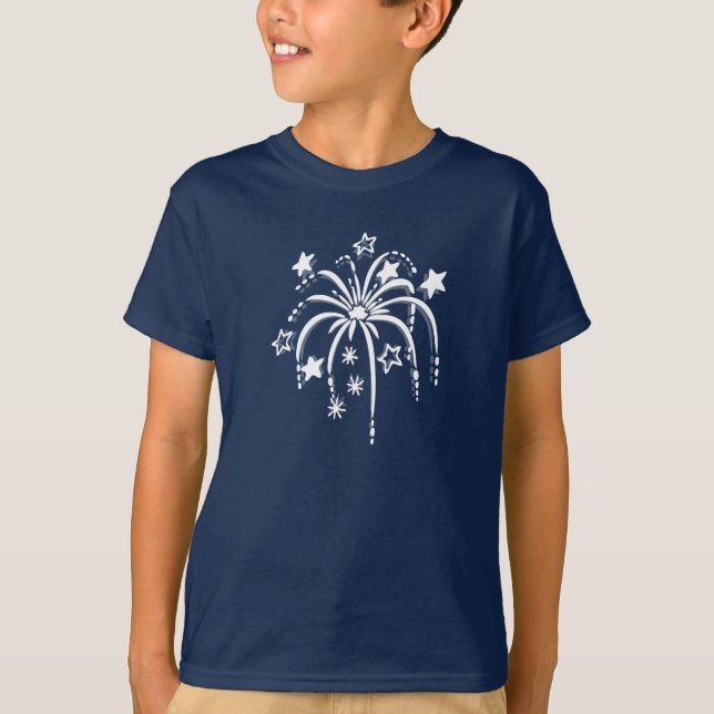 Camiseta Fuegos artificiales Patrióticos 4 de julio Camiset (Anverso)