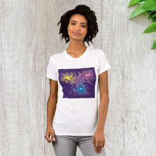Camiseta Fuegos Artificiales Retro Coloridos Explosión