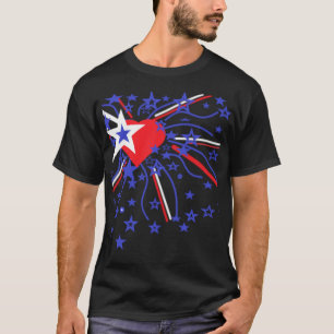 Camiseta Fuegos artificiales rojo blanco y azul
