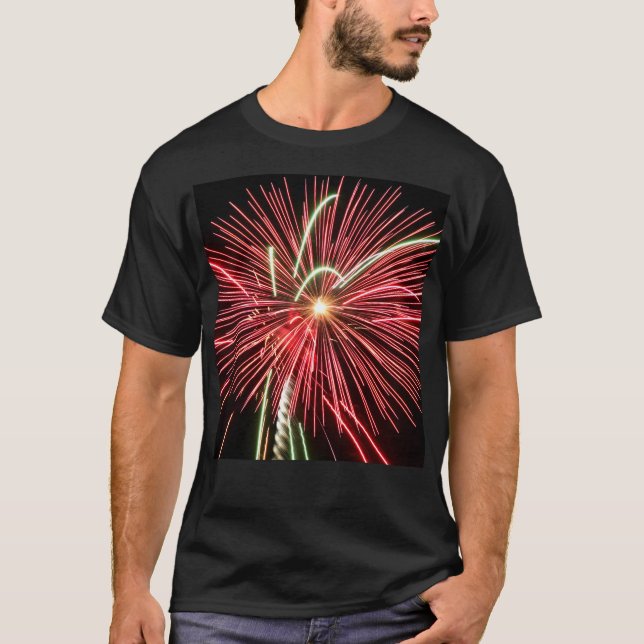 Camiseta Fuegos artificiales rojos (Anverso)