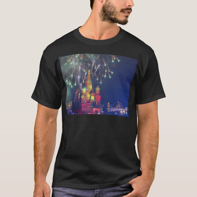 Camiseta Fuegos artificiales sobre Plaza Roja (Anverso)
