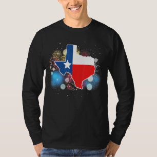 Camiseta Fuegos artificiales Texas Bandera Patriótico del E