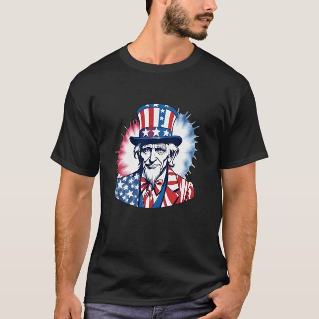 Camiseta Fuegos Artificiales Tie Dye del Tío Sam (Anverso)