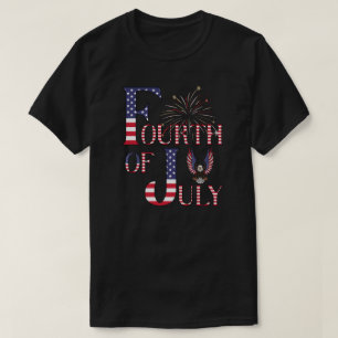 Camiseta Fuegos artificiales y águila calva Cuatro de Julio