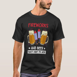 Camiseta Fuegos artificiales y cerveza por eso estoy aquí v