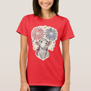 Camiseta Fuegos Artificiales y Estrellas de Ternera Patriót
