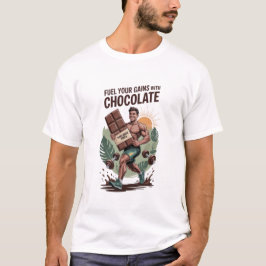 Camiseta Fuel Your Gains with Chocolate T-Shirt Funny Vegan
