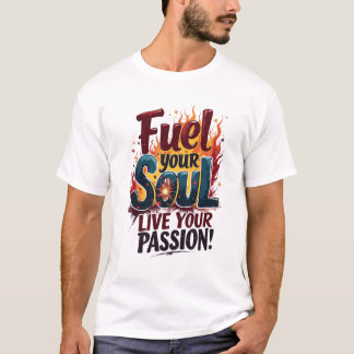 Camiseta Fuel Your Soul Live Passion Flame Shirt T-Shirt