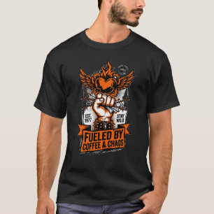 Camiseta Fueled By Coffee & Chaos – Rebel Heart Pu