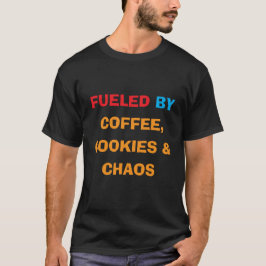Camiseta Fueled by Coffee Cookies & Chaos | Funny Christmas