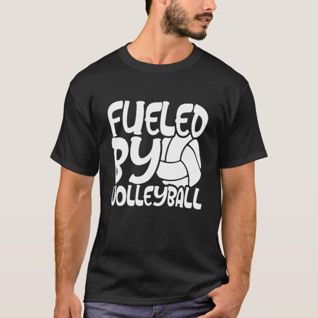 Camiseta Fueled By Volleyball Beach Volleyball Men Women Ki (Anverso)