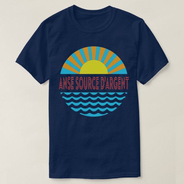 Camiseta Fuente Anse DArgent Beach Sun And Waves (Diseño del anverso)