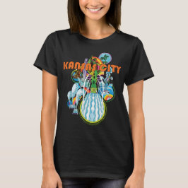 Camiseta Fuente Azul de Kansas City Arte de Viaje Retro