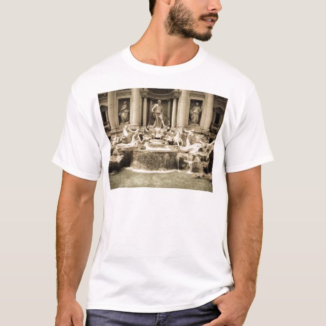 Camiseta Fuente clásica del Trevi, Roma (Anverso)