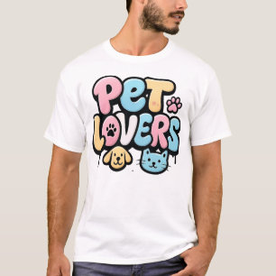 Camiseta Fuente de Burbujas Coloridas Amantes de Mascotas