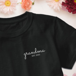Camiseta Fuente de escritura negra establecida abuela 