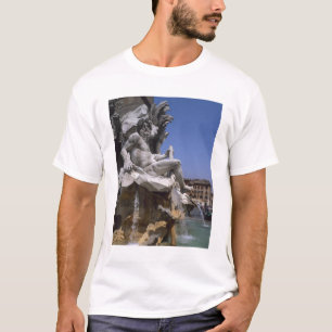 Camiseta Fuente de los Cuatro Ríos, Piazza Navona, Roma,