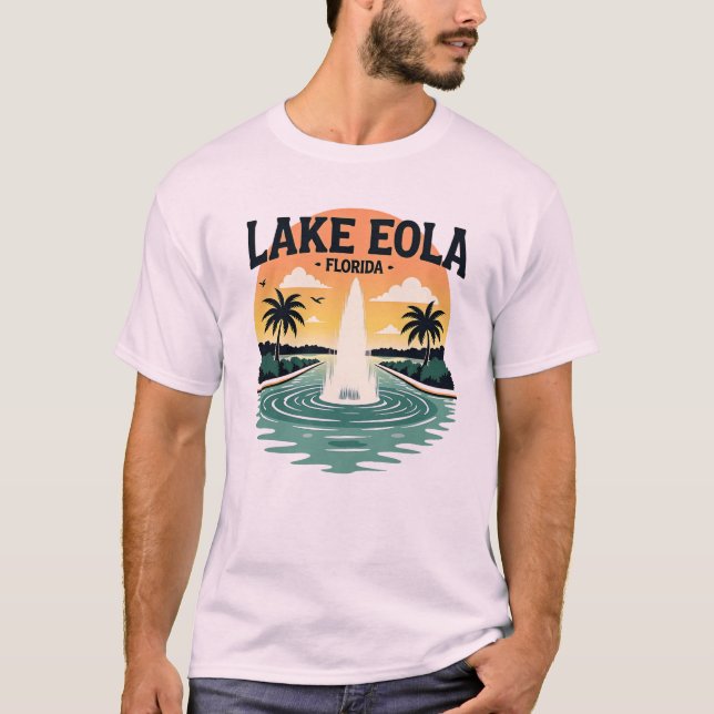 Camiseta Fuente del Lago Eola - Orlando Florida Cityscape (Anverso)