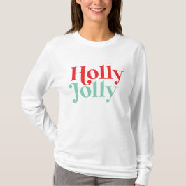 Camiseta Fuente Moderna Boho Holly Jolly Navidad