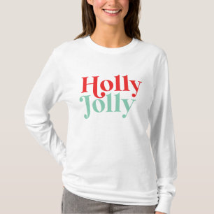 Camiseta Fuente Moderna Boho Holly Jolly Navidad