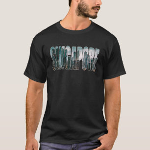 Camiseta Fuente Singapur Asiático Asia Urbano Paisaje Urban