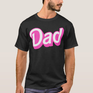 Camiseta Fuente superpuesta rosa blanca de papá
