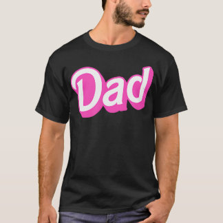 Camiseta Fuente superpuesta rosa blanca de papá