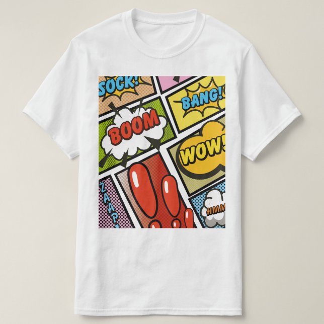 Camiseta ¡Fuentes de dibujos animados de cómics! (Diseño del anverso)