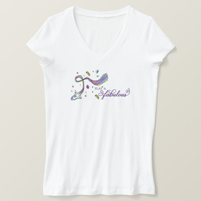 Camiseta Fuera de este mundo Plano y Fabuloso (Anverso del diseño)