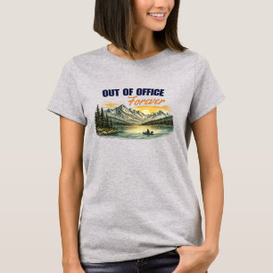 Camiseta Fuera de la Oficina Diseño de Montaña de Pesca par