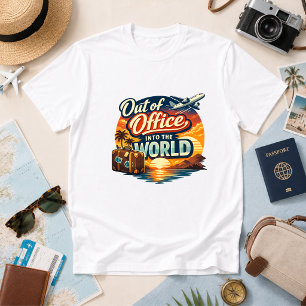 Camiseta Fuera de la Oficina, En el Mundo Humor de Viaje