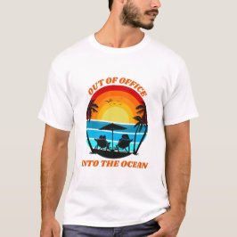 Camiseta Fuera De La Oficina En El Océano Tropical
