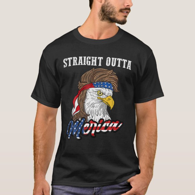 Camiseta Fuera de Merica Mullet Eagle Funny Patriot 4 (Anverso)