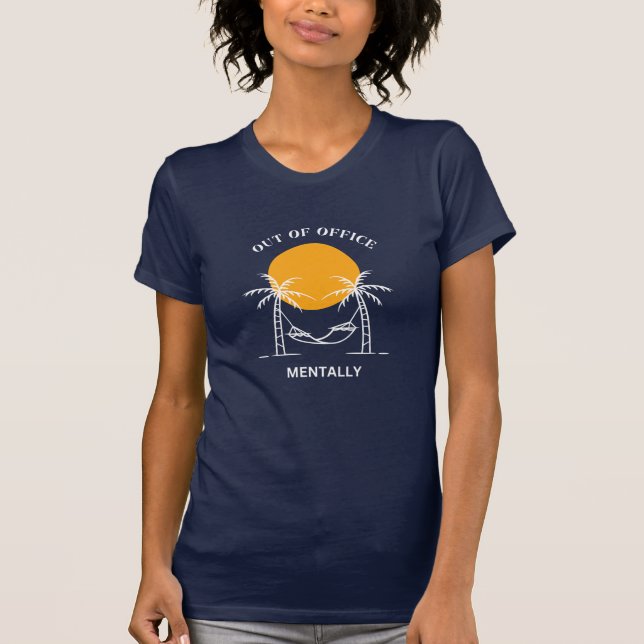 Camiseta fuera de oficina, Playa Palm Tree (Anverso)